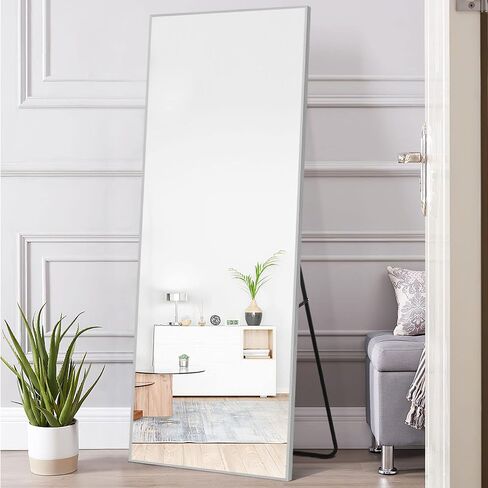 Natsukage 64"x21" Full Length Mirror Full Body Mirror Wall Mirror Full Length Standing Mirror Large Floor Mirror Standing Hanging or Leaning Against Wall Aluminum Alloy Frame(Silver) in Saudi Arabia