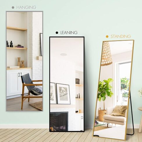 Natsukage 64"x21" Full Length Mirror Full Body Mirror Wall Mirror Full Length Standing Mirror Large Floor Mirror Standing Hanging or Leaning Against Wall Aluminum Alloy Frame(Silver) in Saudi Arabia