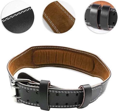 Leather Weight Lifting Belt for Men & Women, Extra-wide 4" Padded Lumbar Back Support, 11 Adjustable holes Suitable for Gym Fitness,Muscle Building,Squats,Strenth Exercise Training in Saudi Arabia