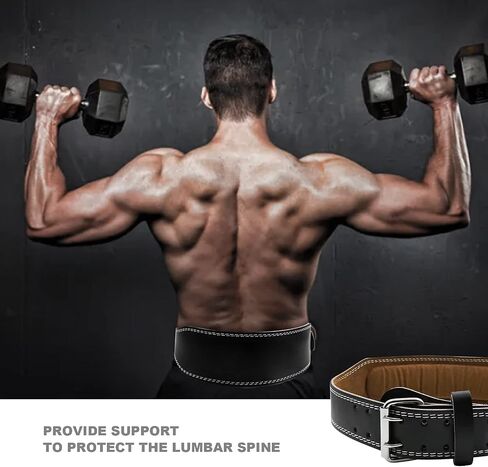 Leather Weight Lifting Belt for Men & Women, Extra-wide 4" Padded Lumbar Back Support, 11 Adjustable holes Suitable for Gym Fitness,Muscle Building,Squats,Strenth Exercise Training in Saudi Arabia