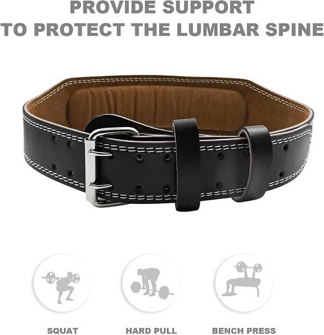 Leather Weight Lifting Belt for Men & Women, Extra-wide 4" Padded Lumbar Back Support, 11 Adjustable holes Suitable for Gym Fitness,Muscle Building,Squats,Strenth Exercise Training in Saudi Arabia