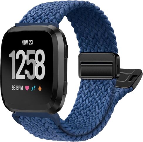 Stretchy-Band for Fitbit-Versa-2 Bands for Women-Men - Magnetic Clasp Breathable Replacement Strap for Fitbit Versa 2 / Versa/Versa Lite/Versa SE Watch Accessories, Grape Purple in Saudi Arabia