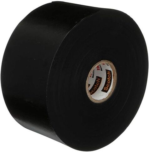 3M Scotch Linerless Electrical Splicing Tape 130C for Wires and Cables, 3/4 in x 30 ft, Rubber Backing, Self Fusing, UV Resistance, Highly Conformable, Moisture Seal, Black, 1 Roll in Saudi Arabia