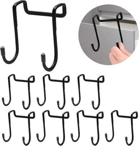 4 Pack Over The Door Hook, Heavy Duty Door Hanger Hooks, Stainless Steel Adjustable Double Hook for Kitchen, Bathroom, Wardrobe, Office (Silver) in Saudi Arabia
