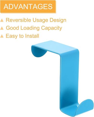 uxcell Over The Door Hooks,8pcs - Stainless Steel Door Hangers Hooks, S-Shaped Double Hooks for Hanging Clothes, Hats, Towels (Black) in Saudi Arabia