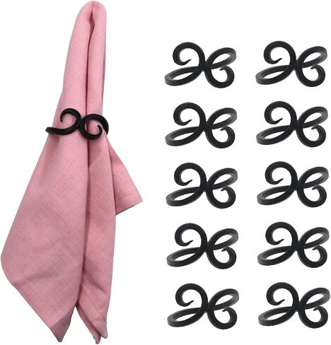 Napkin Rings Set of 6, Iron Knotted Napkin Rings, Tabletop Decor, Vintage Napkin Ring, Serviette Rings for Thanksgiving Napkins, Party Decoration, Dinning Table, Family Gatherings in Saudi Arabia