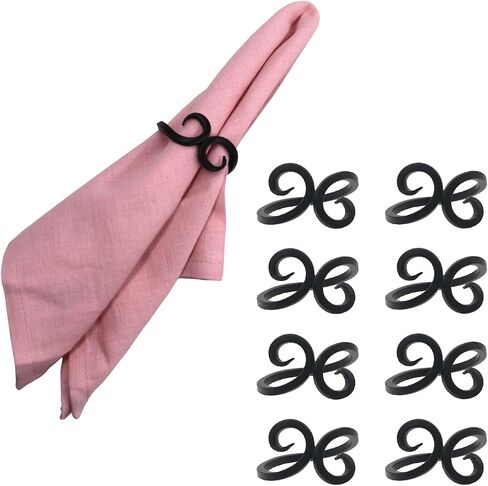 Napkin Rings Set of 6, Iron Knotted Napkin Rings, Tabletop Decor, Vintage Napkin Ring, Serviette Rings for Thanksgiving Napkins, Party Decoration, Dinning Table, Family Gatherings in Saudi Arabia