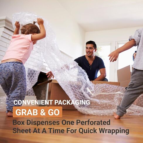 Aviditi Bubble Wrap Roll 1/2" x 24" x 50' Long (100 Sq Ft) Cushioning Wrap for Packing, Moving, Mailing & Shipping Supplies, Large Perforated Bubble Sheets Packaging Material for Fragile Items in Saudi Arabia