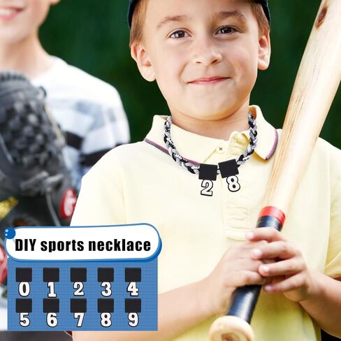Baseball Number Pendant, Silicone Number 0-9 Pendant for Sports Fan Baseball Necklace Silicone Number Pendant Recommended for Three Braided Rope Tornado Necklace in Saudi Arabia