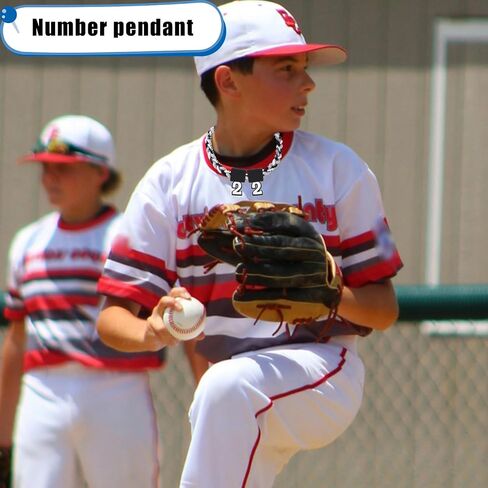 Baseball Number Pendant, Silicone Number 0-9 Pendant for Sports Fan Baseball Necklace Silicone Number Pendant Recommended for Three Braided Rope Tornado Necklace in Saudi Arabia