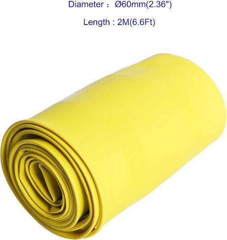 2mm ID Yellow Heat Shrink Tubing Shrinkable Tube 5M(16.4Ft) 1pcs in Saudi Arabia