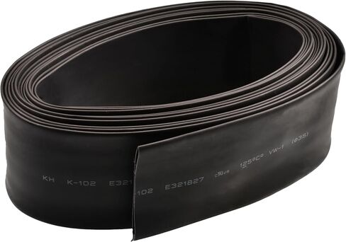 Heat Shrink Tubing 50mm(1.97 in) Dia 1M(3.28 ft) Long 2:1 Ratio Wire Connectors Kit Wrap Tube Can Be Used for Batch Shrinkage Treatment Waterproof Loom Gun Electrical Tape Polyolefin Black in Saudi Arabia
