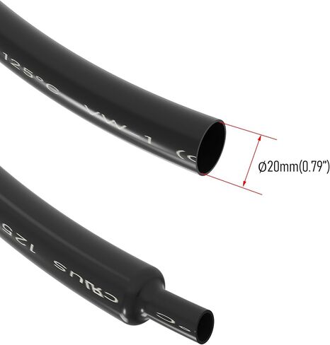 Heat Shrink Tubing 50mm(1.97 in) Dia 1M(3.28 ft) Long 2:1 Ratio Wire Connectors Kit Wrap Tube Can Be Used for Batch Shrinkage Treatment Waterproof Loom Gun Electrical Tape Polyolefin Black in Saudi Arabia