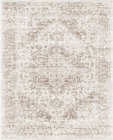 Retro 5x7 Area Rug - Vintage Washable Rug for Living Room with Non-Slip Low-Pile Traditional Medallion Rugs with Stain Resistant Foldable Accent Distressed Rug Indoor Thin Rug in Saudi Arabia