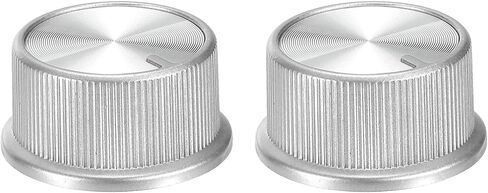 MECCANIXITY Potentiometer Control Knob ABS Guitar Knob for 6mm D Type Shaft Electric Guitar Power Amplifiers Stereos,Volume Tone 180 Degrees Rotary Knob Black Silver 2PCS in Saudi Arabia