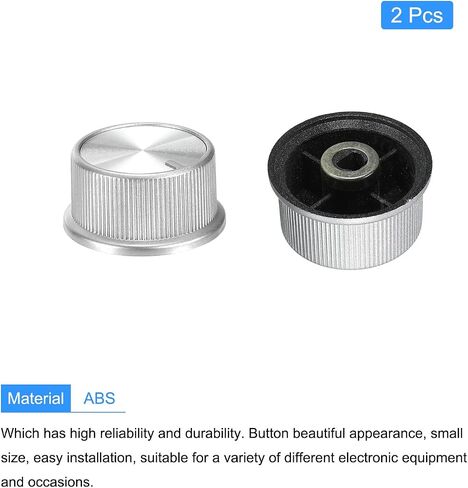 MECCANIXITY Potentiometer Control Knob ABS Guitar Knob for 6mm D Type Shaft Electric Guitar Power Amplifiers Stereos,Volume Tone 180 Degrees Rotary Knob Black Silver 2PCS in Saudi Arabia
