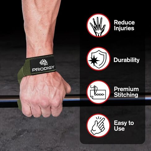 أحزمة معصم ممتازة لرفع الأثقال لتدريبات القوة، كمال الأجسام، رفع الأثقال، كروس فيت، التجاهل، الأثقال، رفع الأثقال، السحب، دعم إضافي للإمساك - مبطنة بقطن 23 بوصة in Kuwait