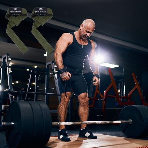 أحزمة معصم ممتازة لرفع الأثقال لتدريبات القوة، كمال الأجسام، رفع الأثقال، كروس فيت، التجاهل، الأثقال، رفع الأثقال، السحب، دعم إضافي للإمساك - مبطنة بقطن 23 بوصة in Kuwait