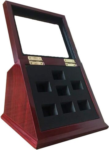 Sports Championship Rings Wooden Display case Shadow Box without Rings (6 Slots) in Saudi Arabia