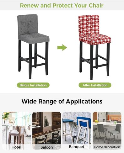 Pure Dark Purple Bar Stool Covers - Stretch Dining Chair Covers Set of 2, Simple Solid Color Bar Chair Covers Removable Counter Stool Pub Chair Slipcovers Protectors for Kitchen/Cafe in Saudi Arabia