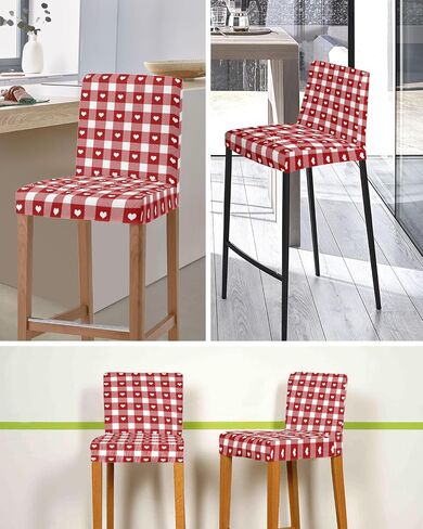 Pure Dark Purple Bar Stool Covers - Stretch Dining Chair Covers Set of 2, Simple Solid Color Bar Chair Covers Removable Counter Stool Pub Chair Slipcovers Protectors for Kitchen/Cafe in Saudi Arabia