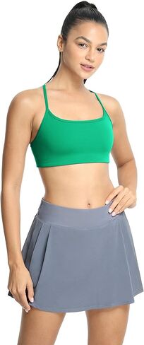 icyzone Scoop Neck Sports Bra for Women, Crisscross Padded Yoga Bra for Workout Gym Running in Kuwait