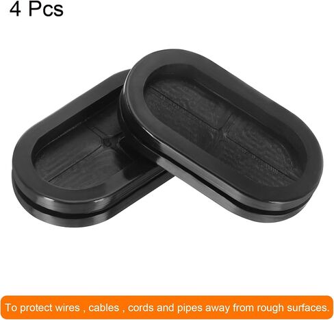 MECCANIXITY Rubber Grommet Mount Size 35 x 20 mm Oval Double-Sided for Wire Seal Protection 4pcs in Saudi Arabia
