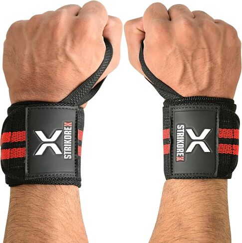 Wrist Straps for Weightlifting with Support for Men & Women 18", Gym Lifting Flexible Fit & Stiff Wrist Straps Workout Equipment,Powerlifting Strength Training & Push Ups in Saudi Arabia
