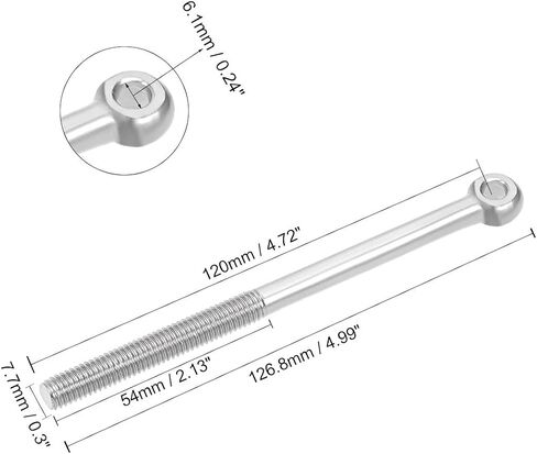 Uxcell M8 x 100mm 304 آلة الفولاذ المقاوم للصدأ الكتف رفع مسمار بعروة تزوير 4 قطعة in Saudi Arabia