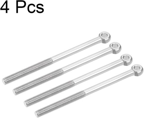 Uxcell M8 x 100mm 304 آلة الفولاذ المقاوم للصدأ الكتف رفع مسمار بعروة تزوير 4 قطعة in Saudi Arabia