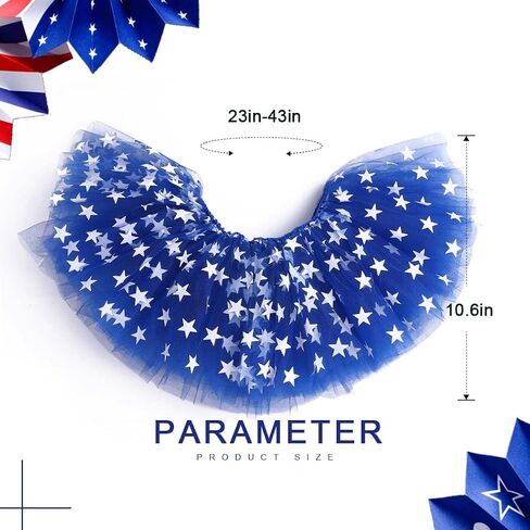 Nicute Women's 4th of July Tutu Red White Blue Stars Skirt Funny Patriotic Tutus Skirts for Independence Day Party in Saudi Arabia
