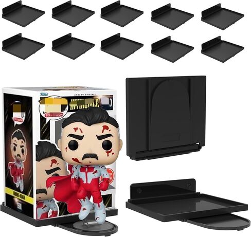10-Pack Collapsible Acrylic Shelf, Compatible with Funko Pop Figure Collection Case (4.5" x 3.5") Or Display Case for Boxed Characters (Clear) in Saudi Arabia