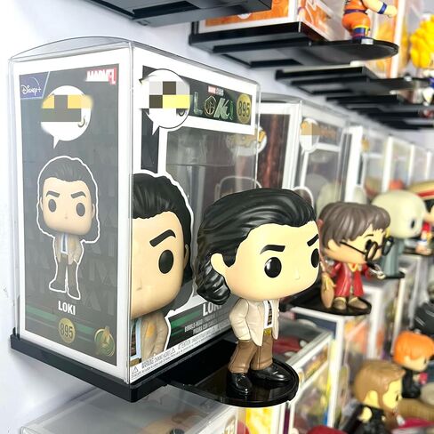 10-Pack Collapsible Acrylic Shelf, Compatible with Funko Pop Figure Collection Case (4.5" x 3.5") Or Display Case for Boxed Characters (Clear) in Saudi Arabia