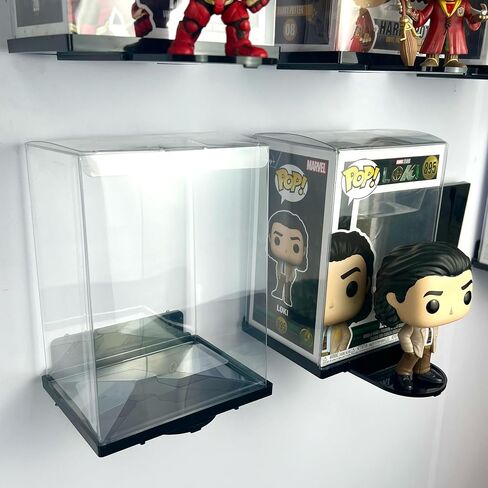 10-Pack Collapsible Acrylic Shelf, Compatible with Funko Pop Figure Collection Case (4.5" x 3.5") Or Display Case for Boxed Characters (Clear) in Saudi Arabia
