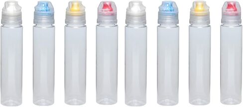 4pcs Plastic Honey Squeeze Bottle Travel Condiment Dispenser Containers Flip Top Leakproof Camping Trip Sauce Bottles for Salad Dressing/Vinegars/Oils/Ketchup/Syrups in Saudi Arabia