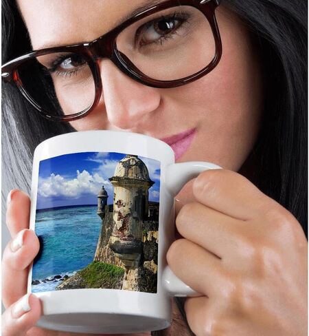 كوب 3dRose Puerto Rico، Juan، Fort San Felipe del Morro-CA27 MGL0047-Miva Stock، 11 أونصة، أسود in Kuwait