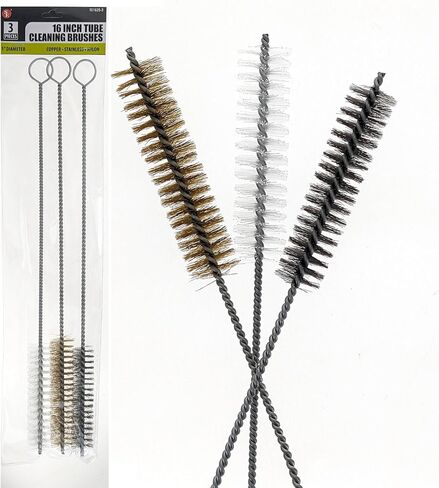 3 Piece Set of 16-Inch Tube Cleaning Brushes Copper, Stainless, Nylon for Various Surface Use (1.5-Inch Diameter) in Saudi Arabia