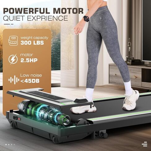 Treadmill with Incline FUNMILY Walking Pad Treadmill, 2.5HP Under Desk Treadmill for Home/Gym/Office with Remote Watch | LED Touch Screen | No Assembly Required in Saudi Arabia