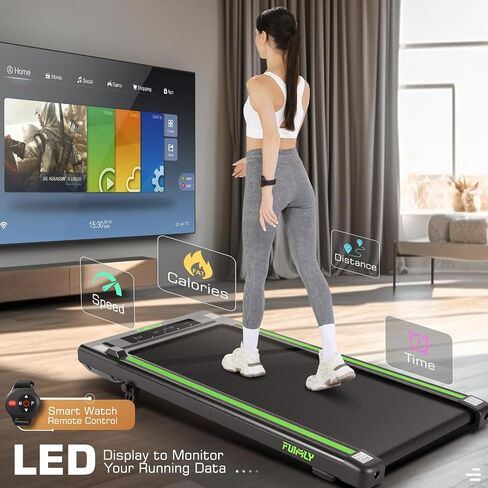 Treadmill with Incline FUNMILY Walking Pad Treadmill, 2.5HP Under Desk Treadmill for Home/Gym/Office with Remote Watch | LED Touch Screen | No Assembly Required in Saudi Arabia