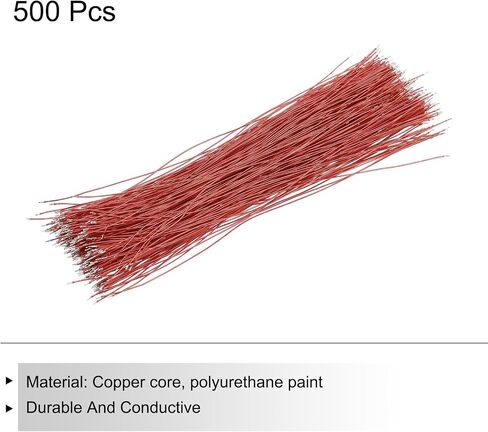 MECCANIXITY 500Pcs Hookup Wire Jumper Wires Pickup Cable 20cm(8 Inch) Long Double Head Tin Plating for Electrical Guitar Wiring Headphone Wires,Red in Saudi Arabia