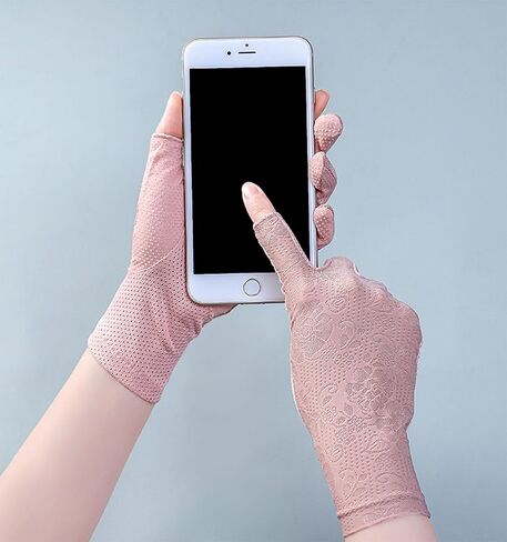 INOGIH Outdoor UV-Sun-Protection-Driving-Gloves Sunblock-Full-Finger-Gloves for Women Men in Saudi Arabia
