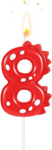 Birthday Number Candles, Red Dinosaur Candle Birthday Cake Candles Dinosaur Numeral Birthday Candle for Dinosaur Theme Party Birthday Decoration Supplies(Number 0) in Saudi Arabia