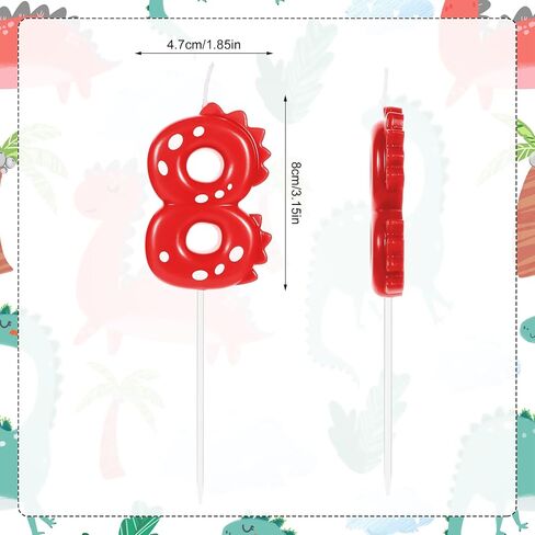 Birthday Number Candles, Red Dinosaur Candle Birthday Cake Candles Dinosaur Numeral Birthday Candle for Dinosaur Theme Party Birthday Decoration Supplies(Number 0) in Saudi Arabia