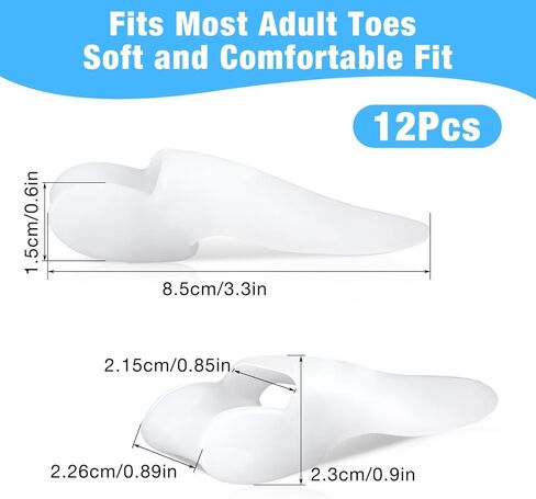 Toe Protectors, 12 Pieces Bunion Corrector Big Toe Bunion Protector Toe Sleeves for Big Toe,Bunion Guard for Relief Bunions, Calluses, Blisters, Corns,Pressure and Pain in Saudi Arabia