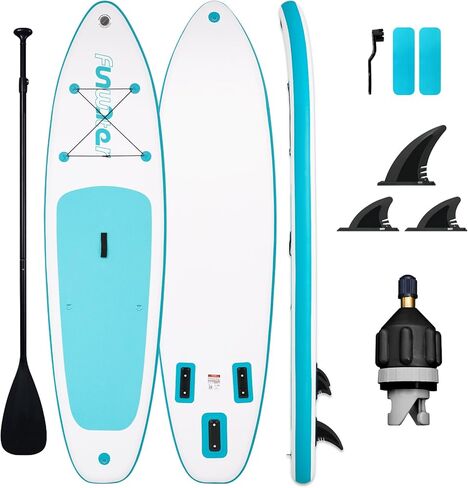 FunWater Inflatable 10'×33"×6" Paddle Board Inflatable SUP Inflatable Stand Up Paddle Board for All Skill Levels Included with Stand Up Paddle Board, Paddle, Fins, Air Valve Adapters in Kuwait