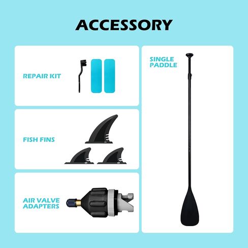 FunWater Inflatable 10'×33"×6" Paddle Board Inflatable SUP Inflatable Stand Up Paddle Board for All Skill Levels Included with Stand Up Paddle Board, Paddle, Fins, Air Valve Adapters in Kuwait