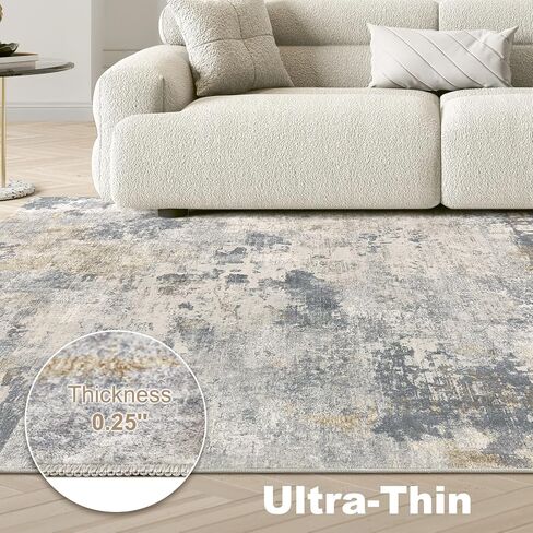 3X10 Washable Runner Rug for Hallway: Soft Neutral Modern Abstract Area Rug - Non-Slip Low Pile Long Throw Indoor Carpet for Kitchen Entryway Kitchen Bedroom Laundry- Brown Grey in Saudi Arabia