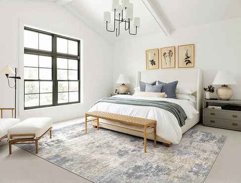 3X10 Washable Runner Rug for Hallway: Soft Neutral Modern Abstract Area Rug - Non-Slip Low Pile Long Throw Indoor Carpet for Kitchen Entryway Kitchen Bedroom Laundry- Brown Grey in Saudi Arabia
