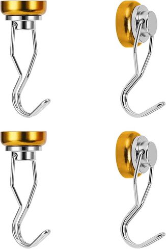 Ant Mag Swivel Magnetic Hooks 50lbs Heavy Duty Grill Magnet Hooks 4 Pack with Scratch Proof Stickers Great for Home Refrigerator Kitchen Store Grill BBQ Office Warehouse (Black) in Saudi Arabia