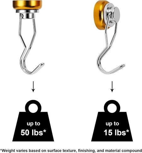 Ant Mag Swivel Magnetic Hooks 50lbs Heavy Duty Grill Magnet Hooks 4 Pack with Scratch Proof Stickers Great for Home Refrigerator Kitchen Store Grill BBQ Office Warehouse (Black) in Saudi Arabia